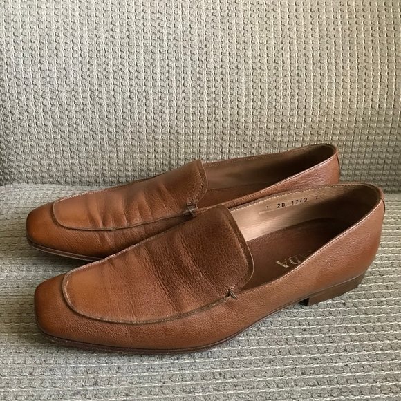Prada Men\'s Tan Leather Loafers main image 8
